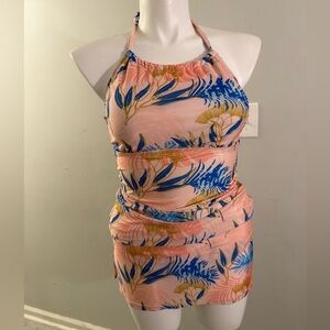 Tropical Floral Bikini Set - Pink and Blue